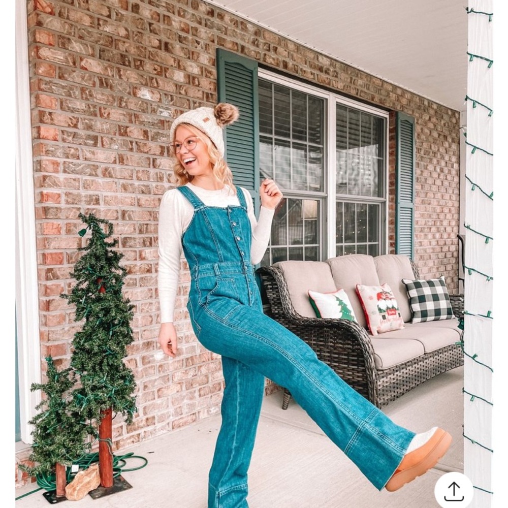 Denim Overalls Jumpsuit Flare leg